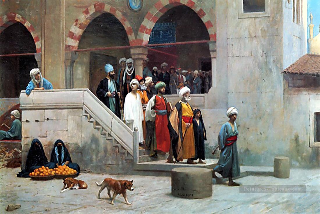 Laissant la mosquée grecque arabe orientalisme Jean Léon Gérôme Peintures à l'huile
